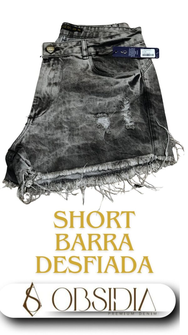 Short desfiado tecido algodão 10164