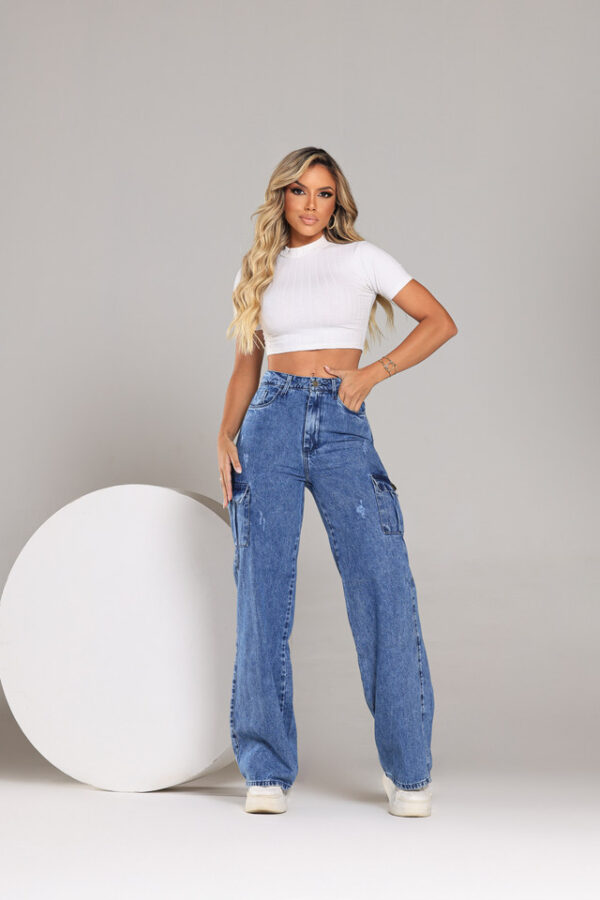 Calça feminina wide leg alta 20408