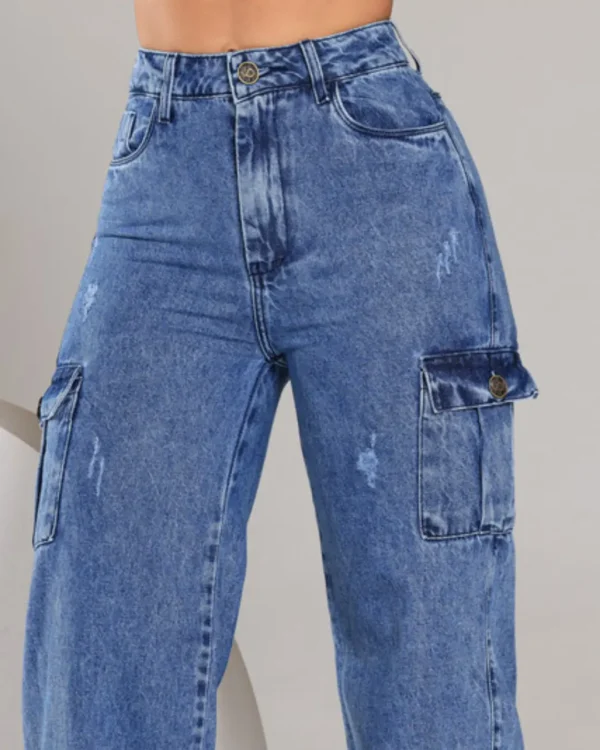 Calça feminina wide leg alta 20408 - Imagem 4
