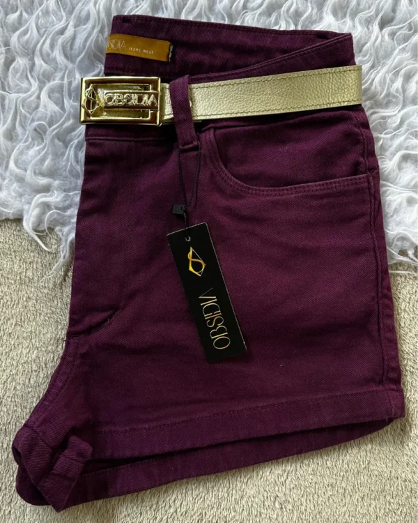 Short Vinho Modelagem Empina Bumbum - Imagem 3