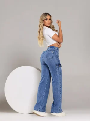 Calça feminina wide leg alta 20408