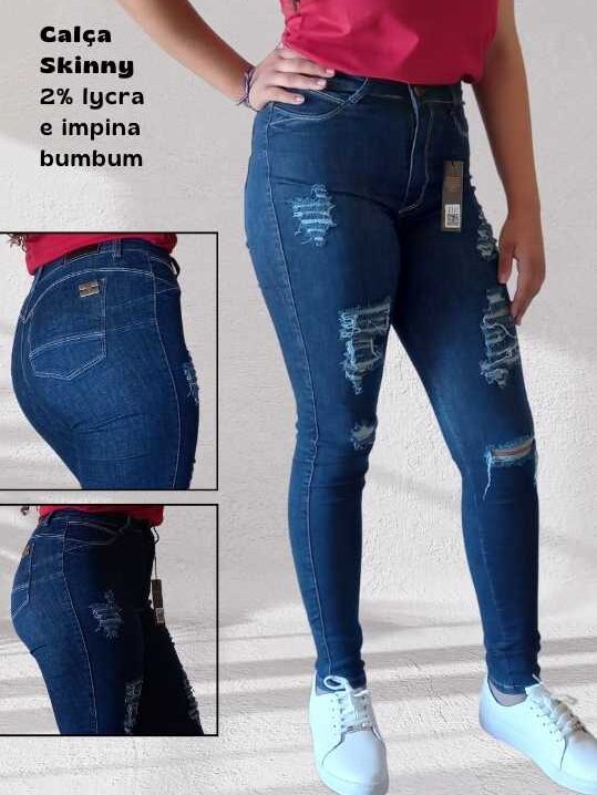 Calça Feminina Jeans Com Lycra Skinny Escura: A União Perfeita de Estilo e Conforto! 2082