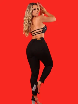 Calça preta com Jeans com Lycra  modelagem empina BumBum 2081