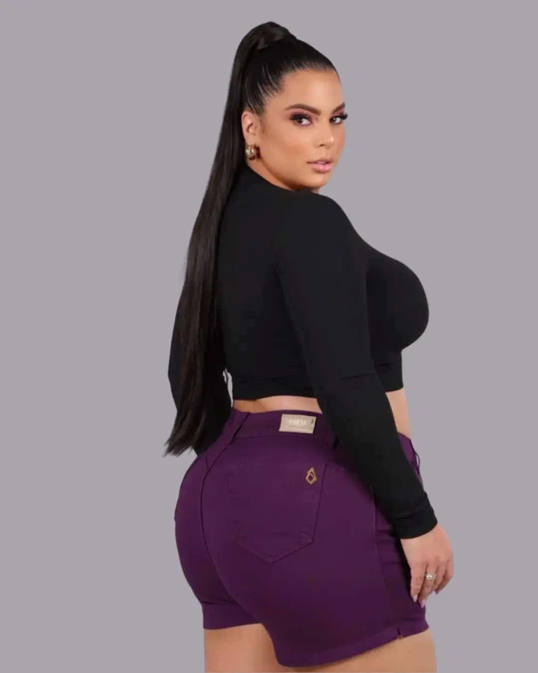 Short Plus Size Vinho Intenso Modelador – Obsidia Jeans Premium